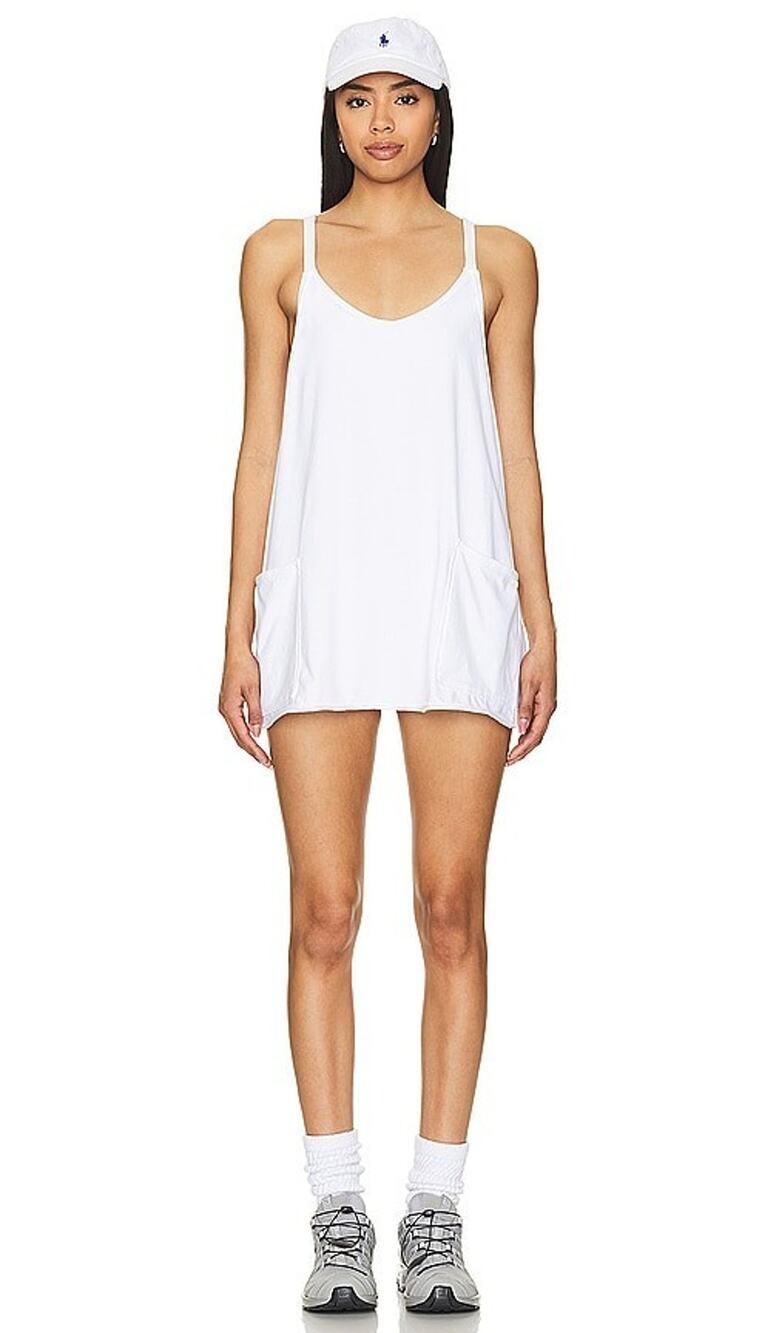 Free People Movement Hot Shot Mini *In Light Blue* Cotton Romper Small